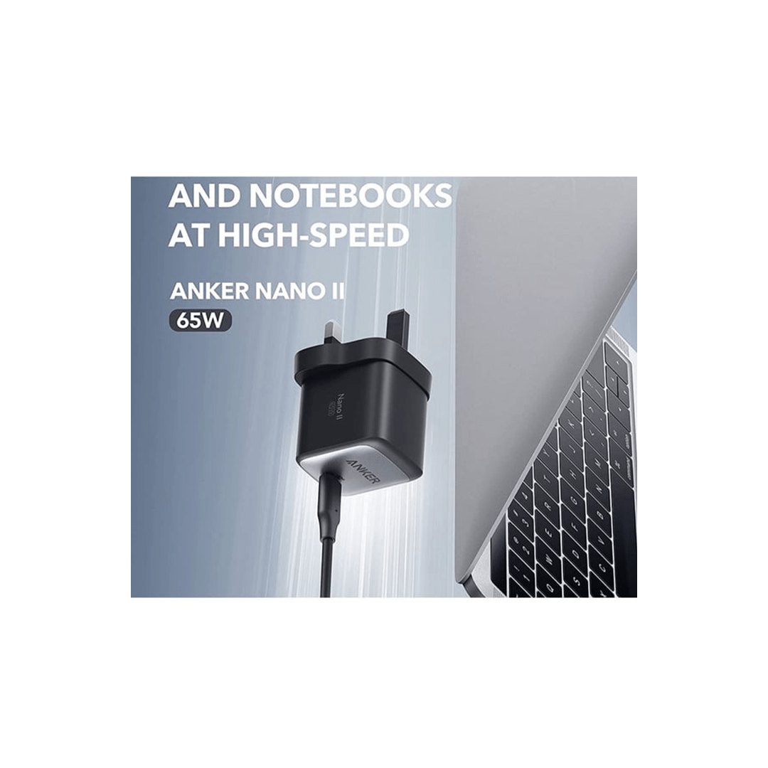 Anker Nano II 65W USB-C Wall Charger - Black in Qatar Anker Nano II 65W USB-C Wall Charger - Black in Qatar